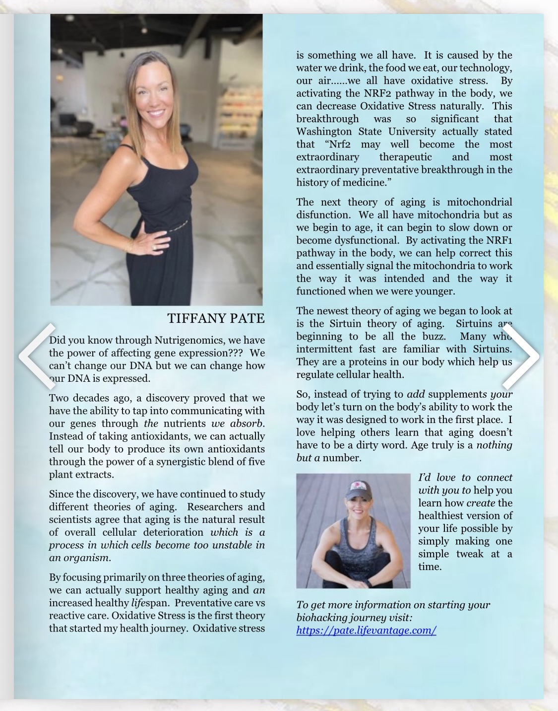 Phoenix Fitness magazine profile of Tiffany Pate, page 2